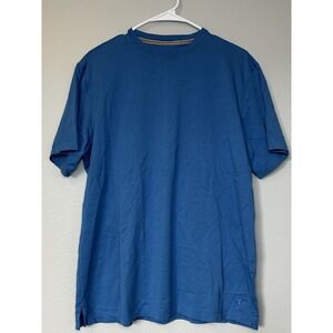 Left Coast Tee Crew Neck Peruvian Pima Cotton Tee Shirt in Blue Large Casual